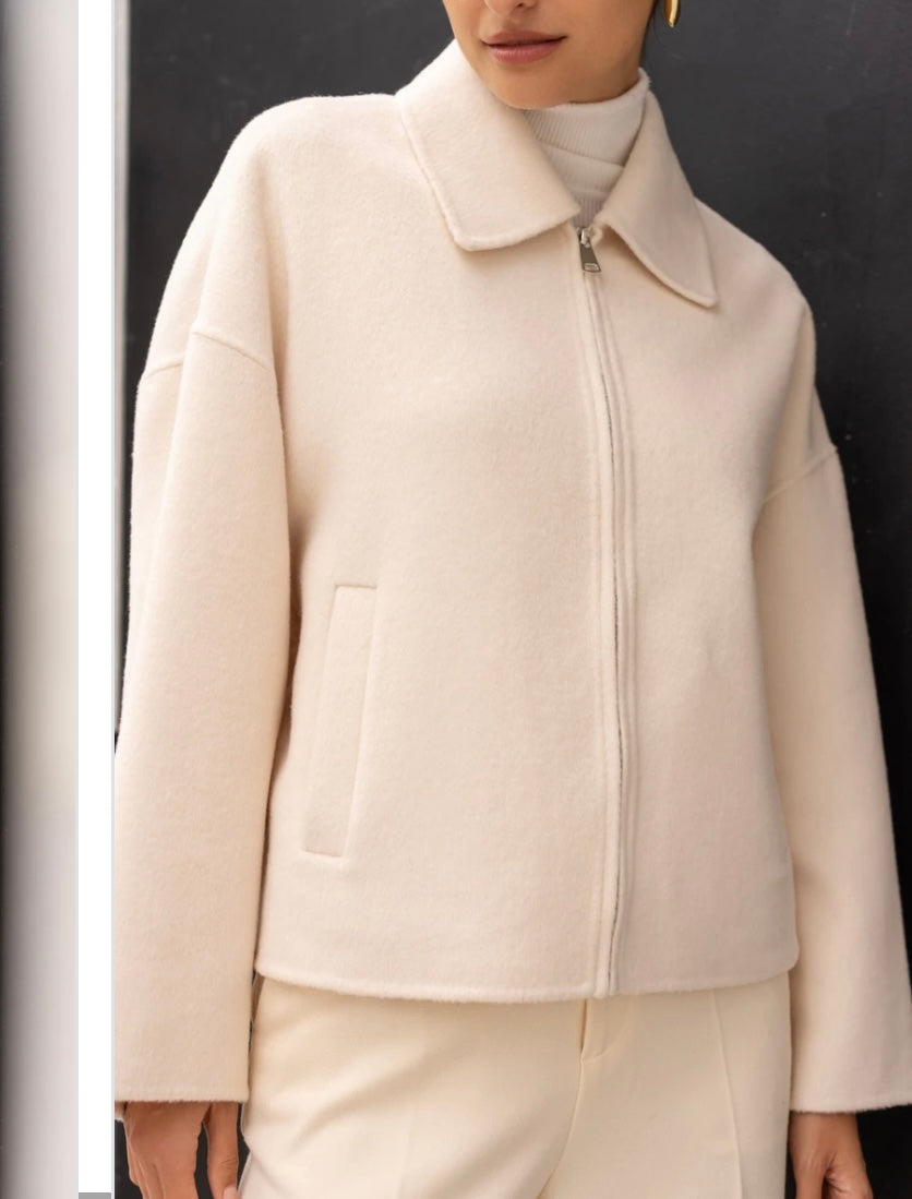 Francine Short Coat Ecru