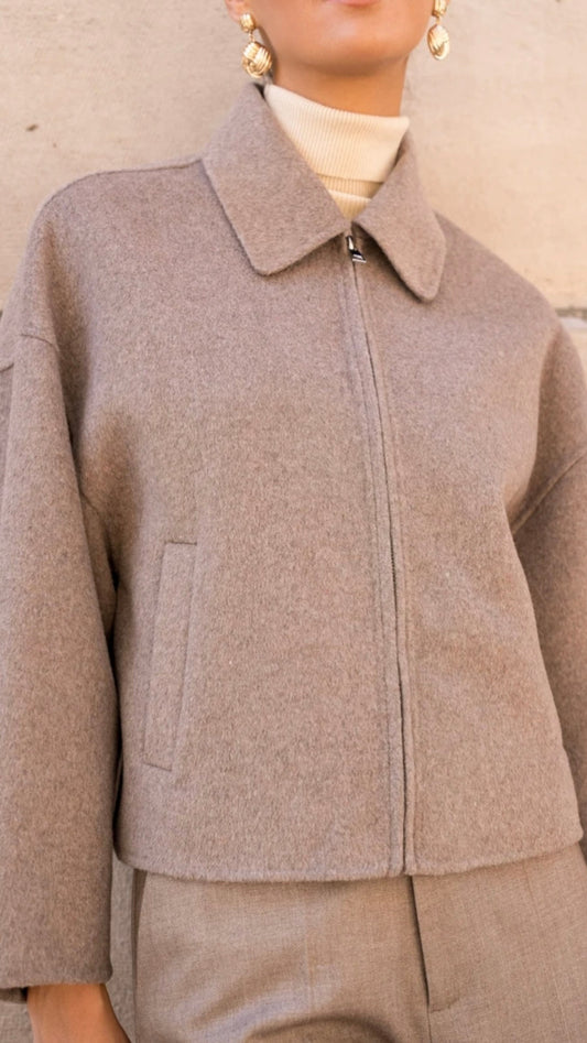 Francine Short Coat Taupe