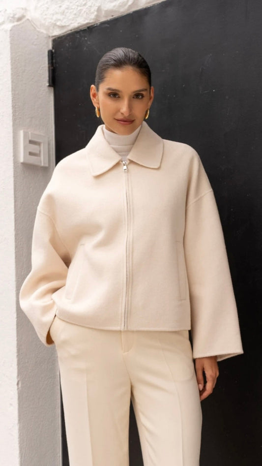 Francine Short Coat Ecru