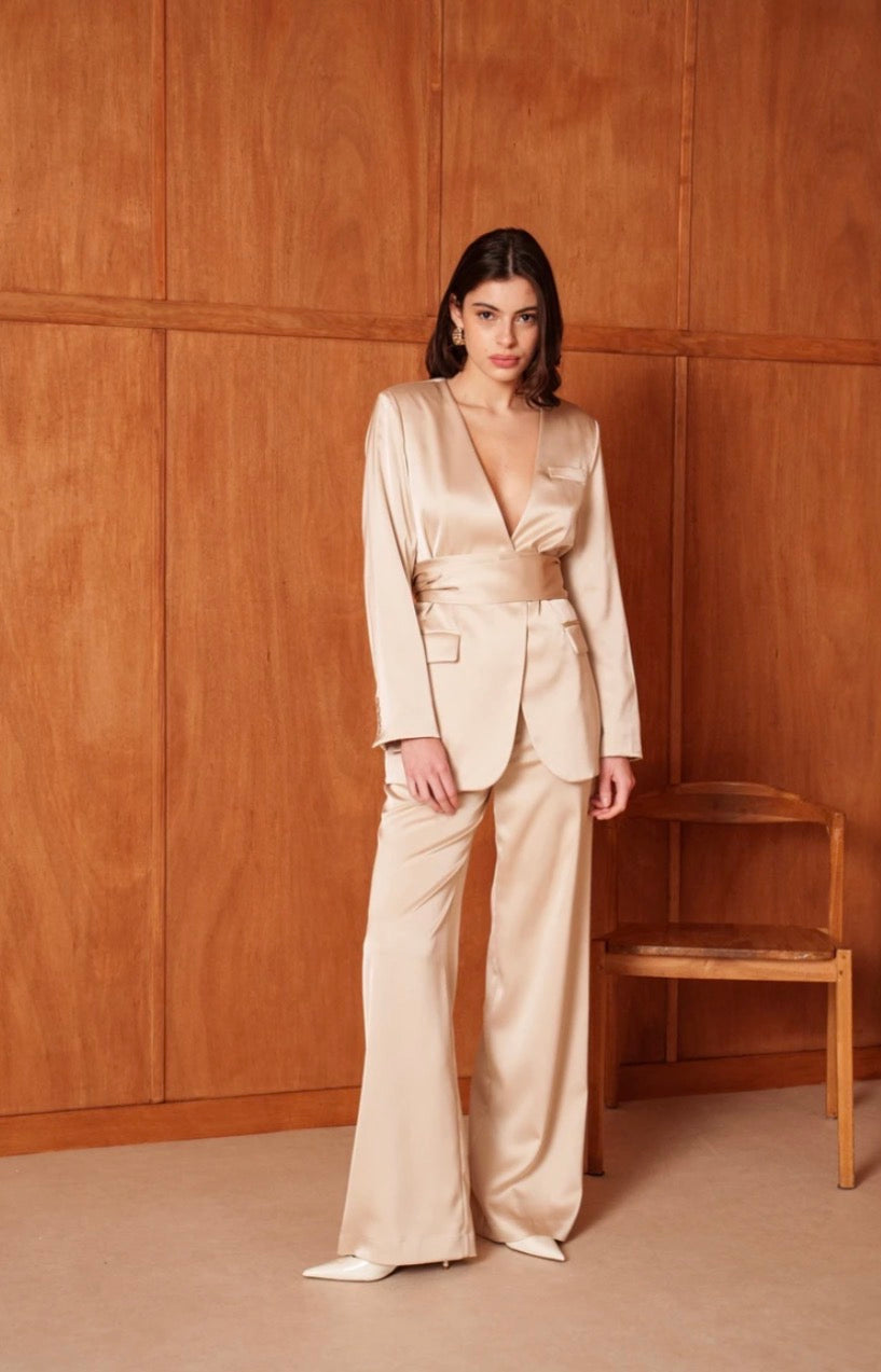 Cecine Blazer & Scarf Beige