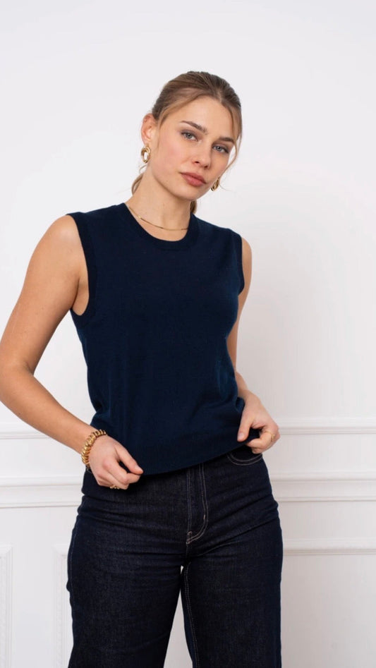 Francoise Top Navy Blue