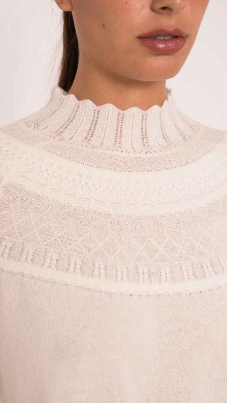 Patricia High-neck Sweater Ecru