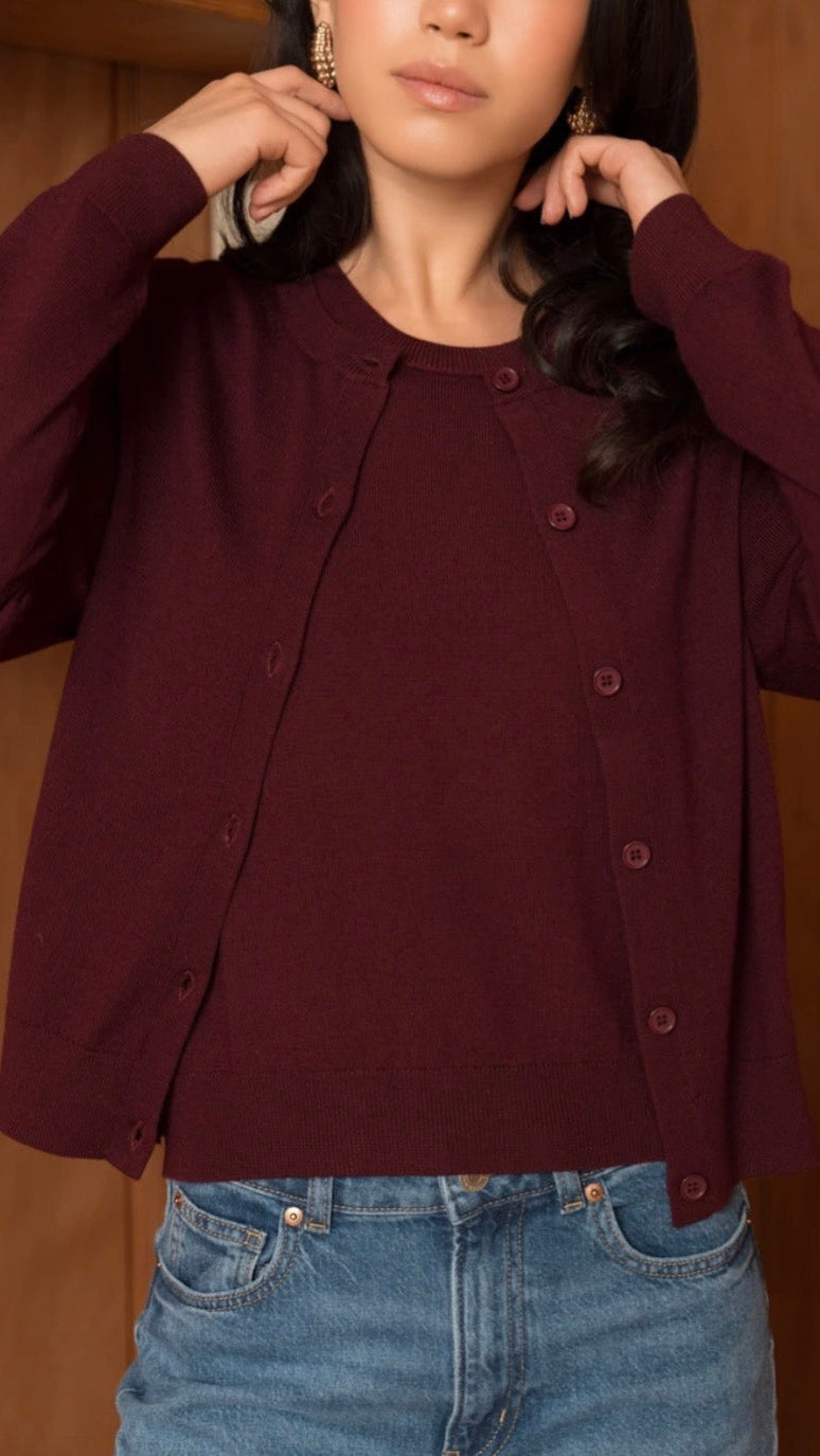 Francoise Cardigan Bordeau