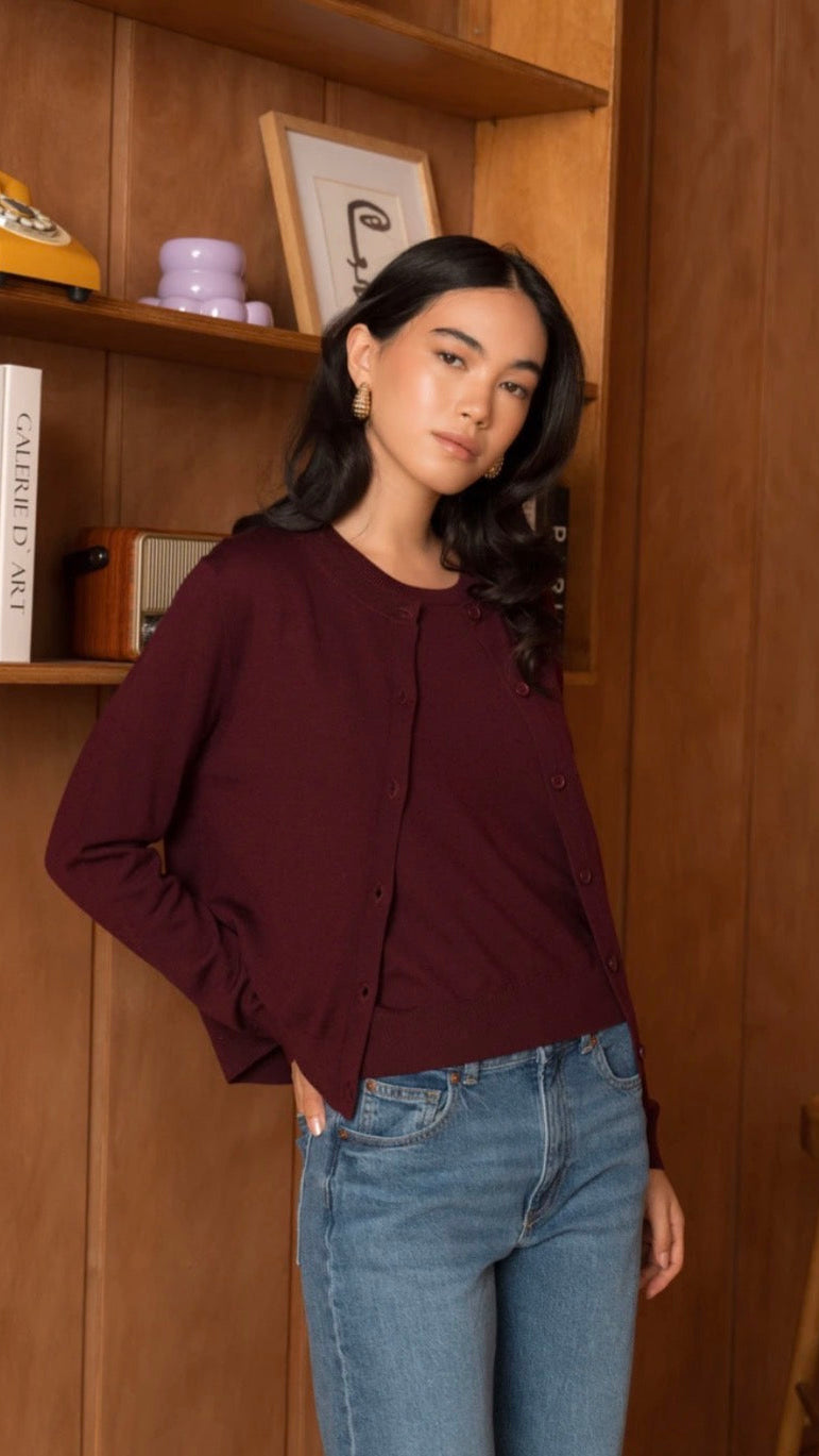 Francoise Cardigan Bordeau