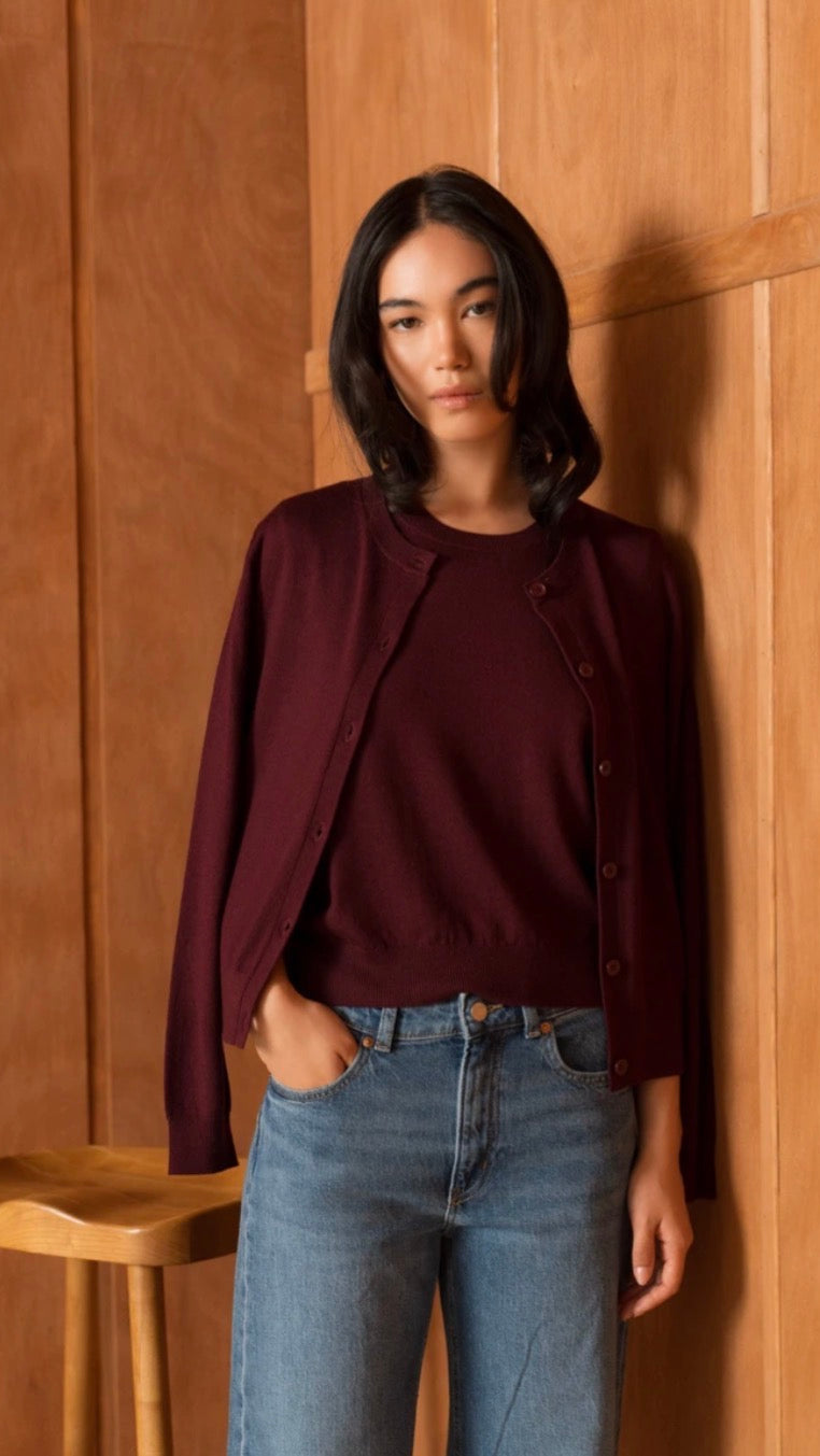 Francoise Cardigan Bordeau