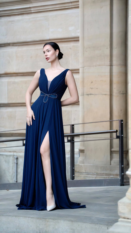 Selma Dress Navy Blue